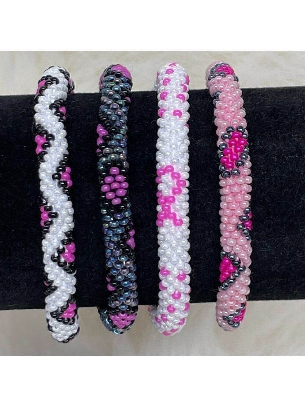 ALL PROFITS TO CHARITY! Bracelets Hand Crocheted in Nepal (set of 4) #683